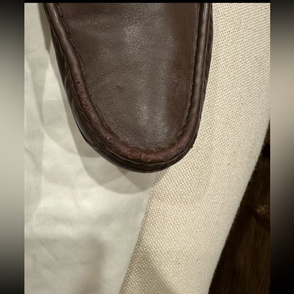 GUCCI LOAFER LETHER DARK BROWN WEB BAMBOO SLIP ON LOAFER SIZE 38 - Picture 7 of 9